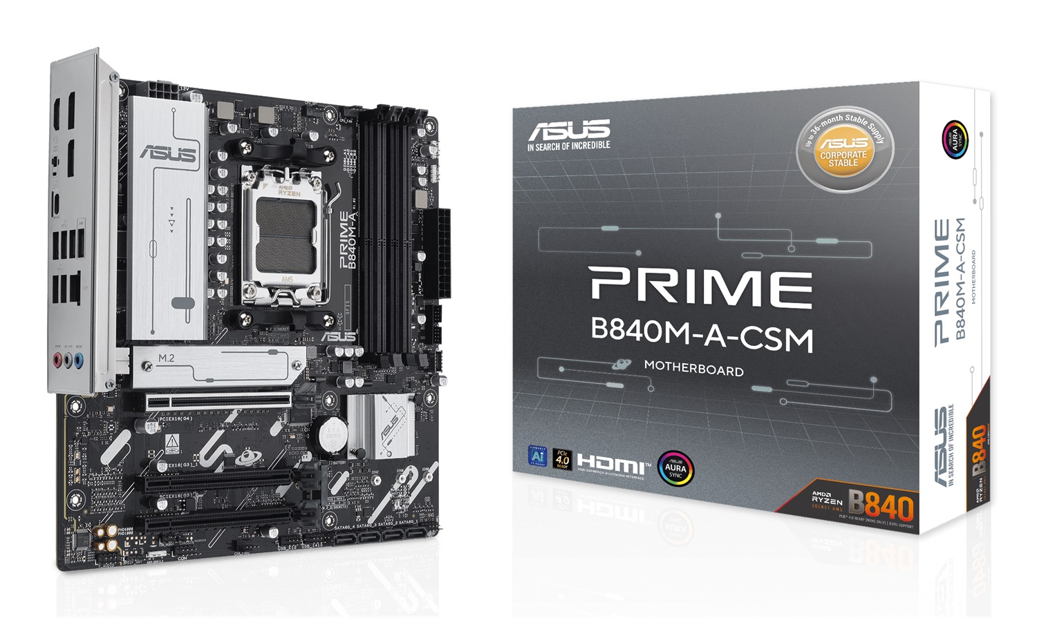 ASUS Prime B840M-A-CSM - Scheda Madre micro ATX AM5 con supporto DDR5, 3 slot M.2 e PCIe 4.0
