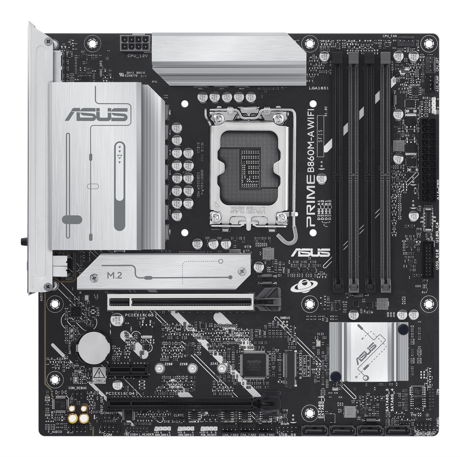 ASUS PRIME B860M-A WIFI - Scheda Madre Micro ATX con Chipset Intel B860, Socket LGA 1851, Supporto DDR5 fino a 256GB, WiFi 6E e PCIe 5.0