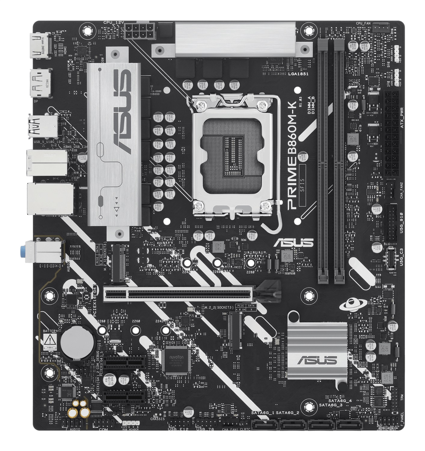 ASUS PRIME B860M-K - Scheda Madre micro ATX con Chipset Intel B860, Socket LGA 1851, Supporto fino a 128 GB DDR5, HDMI e DisplayPort