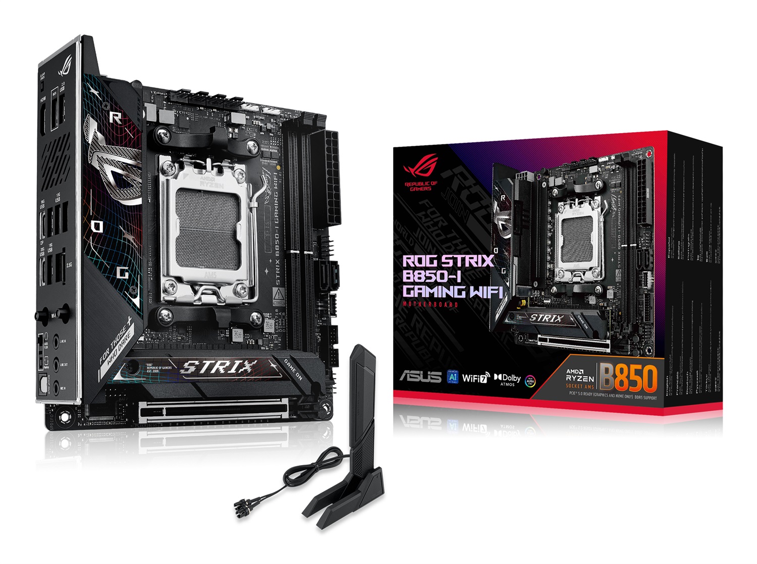 ASUS ROG STRIX B850-I Gaming WiFi - Scheda Madre Mini-ITX AM5 con DDR5, PCIe 5.0 e WiFi 7