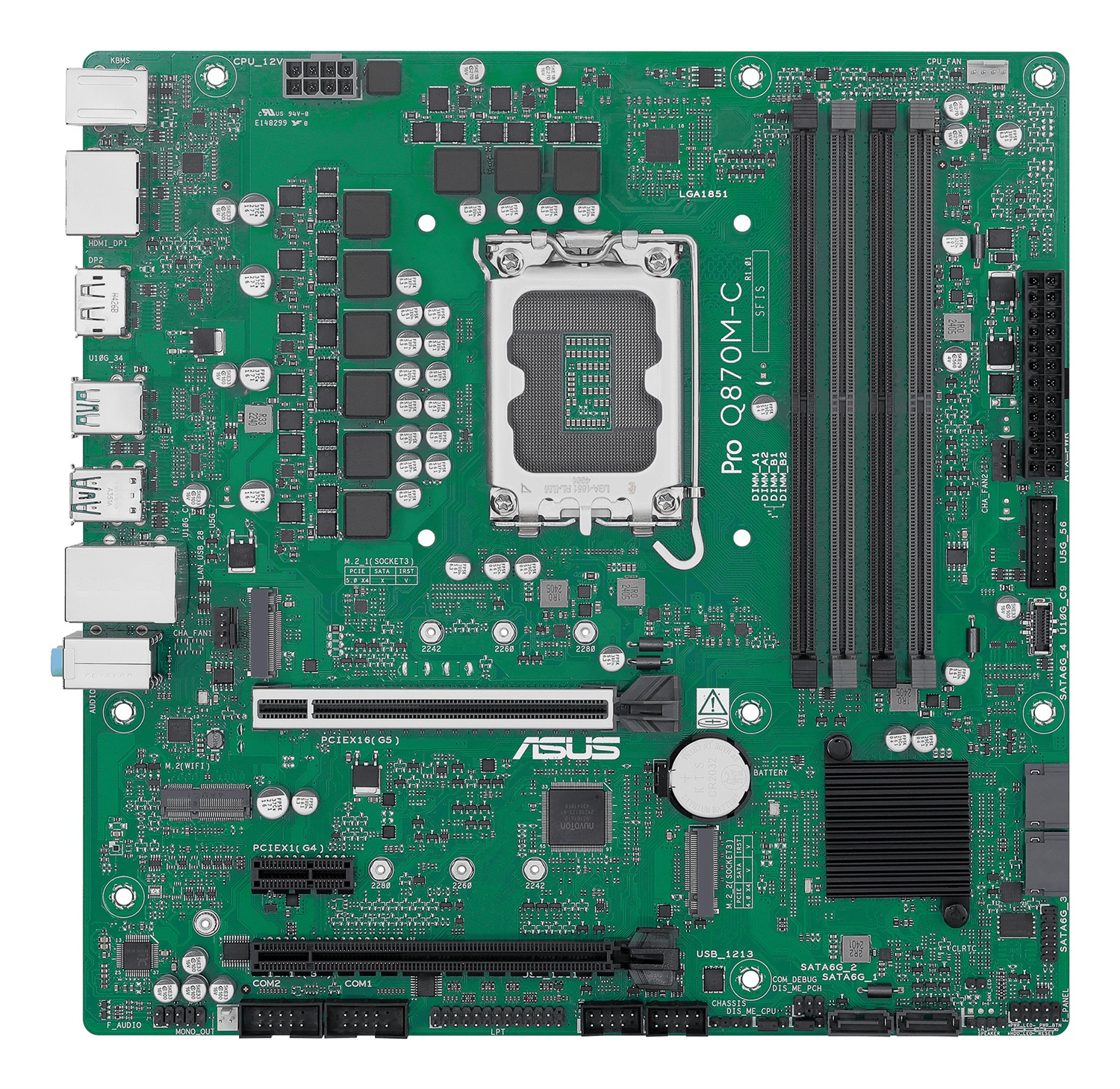 ASUS PRO Q870M-C-CSM Scheda Madre Micro-ATX LGA 1851 con DDR5, PCIe 5.0, Doppia DisplayPort e HDMI