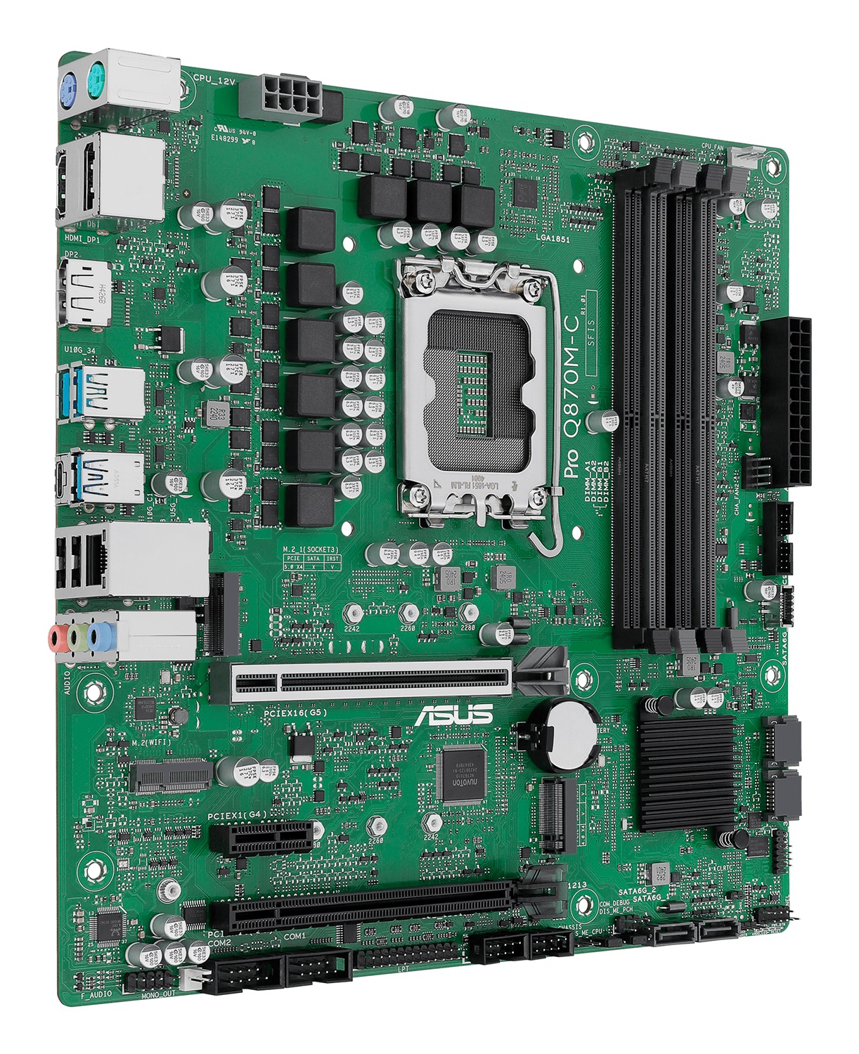 ASUS PRO Q870M-C-CSM Scheda Madre Micro-ATX LGA 1851 con DDR5, PCIe 5.0, Doppia DisplayPort e HDMI