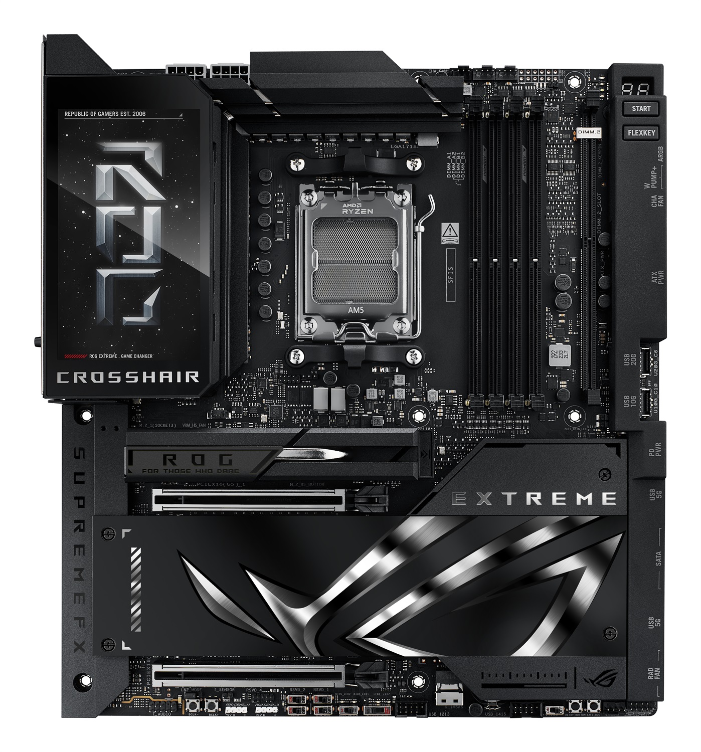 ASUS ROG CROSSHAIR X870E EXTREME - Scheda Madre E-ATX Socket AM5 DDR5, Chipset AMD X870E, Compatibile con AMD Ryzen 7000/8000/9000