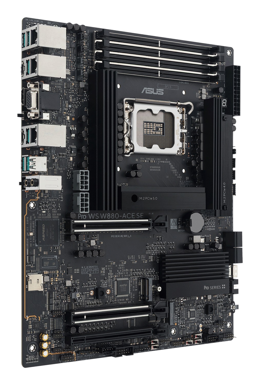 ASUS PRO WS W880-ACE SE - Scheda madre ATX LGA 1851 per workstation, DDR5, 256 GB, Dual 2.5GB Ethernet, 4x M.2, PCIe 3.0