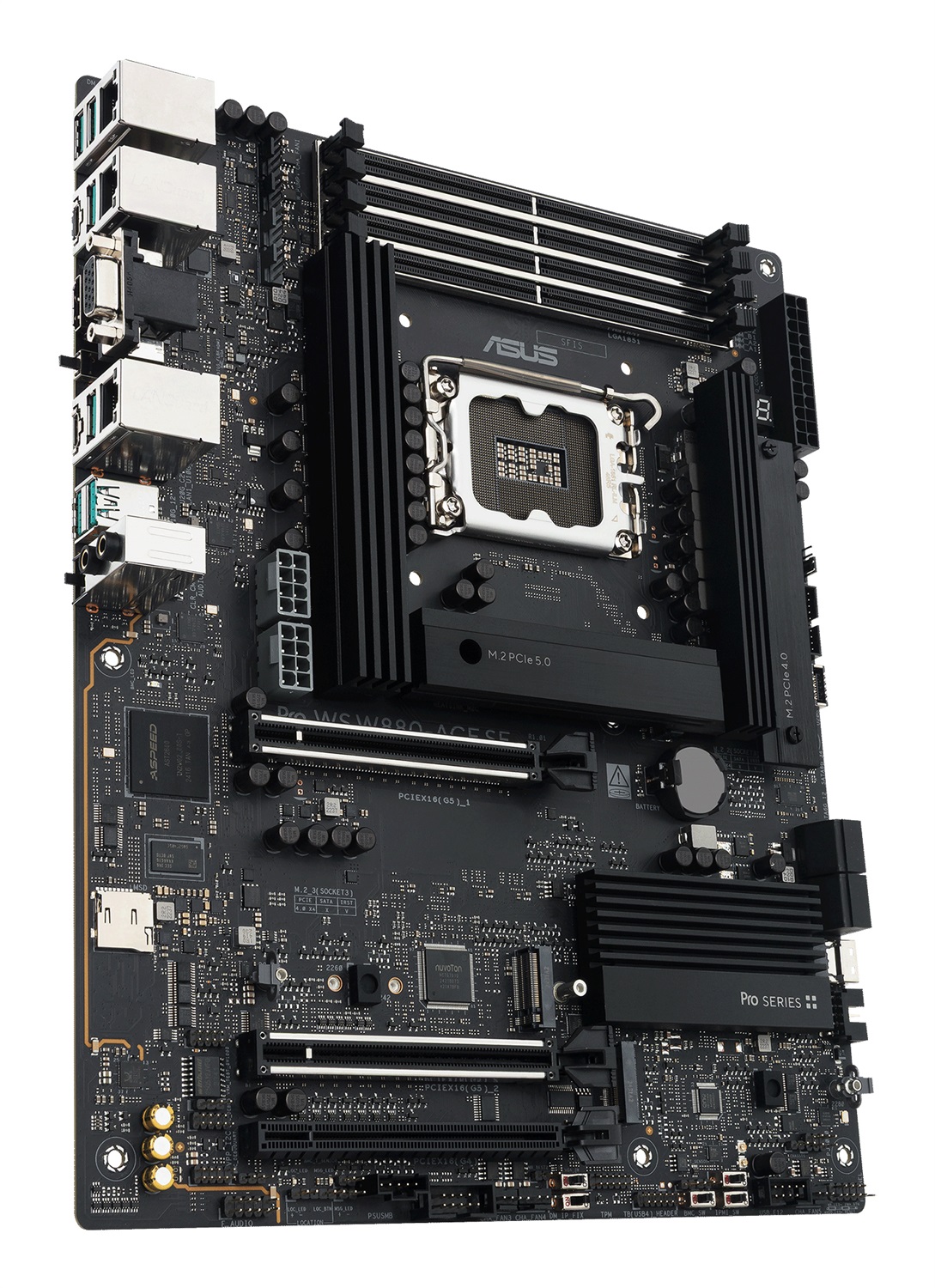 ASUS PRO WS W880-ACE SE - Scheda madre ATX LGA 1851 per workstation, DDR5, 256 GB, Dual 2.5GB Ethernet, 4x M.2, PCIe 3.0
