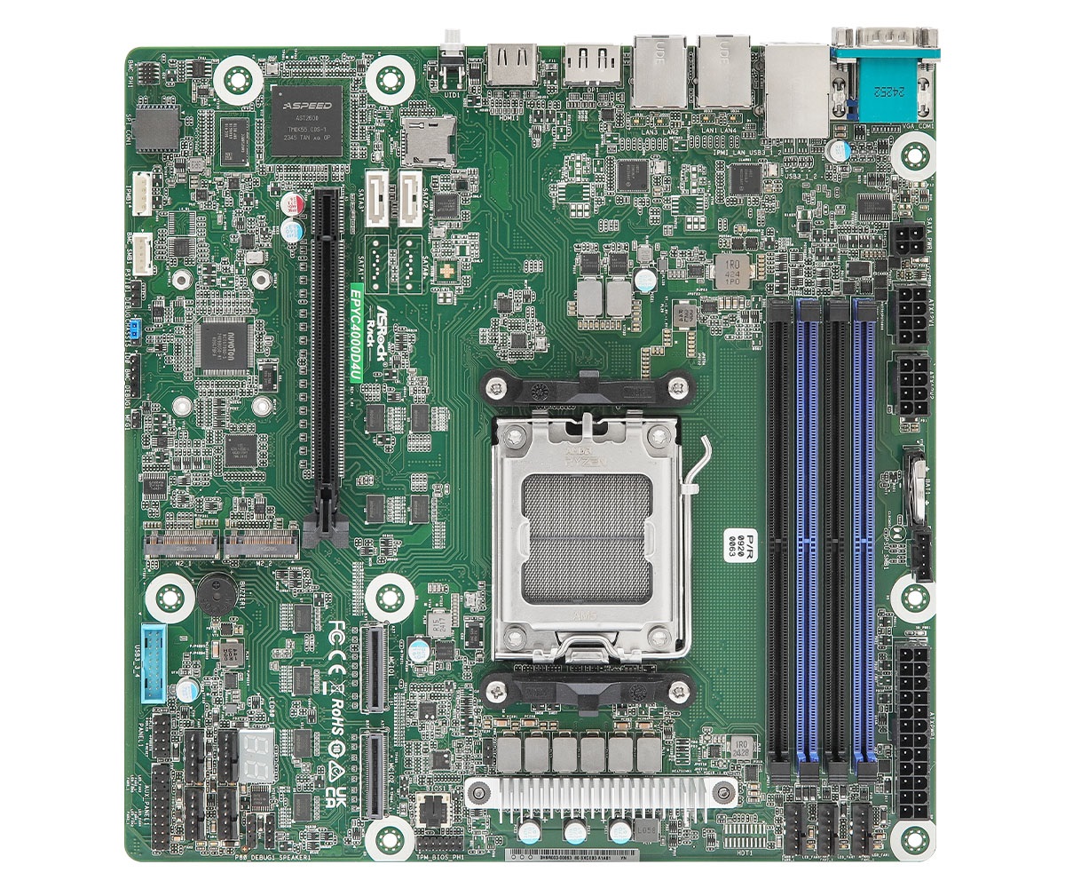 Asrock EPYC4000D4U Scheda Madre Micro ATX Socket AM5 per AMD Ryzen Zen4