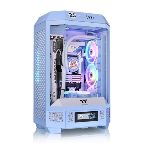 Thermaltake The Tower 300 Micro Tower - Edizione Limitata Blu Ortensia, Design Verticale, Supporto Mini-ITX e Micro-ATX
