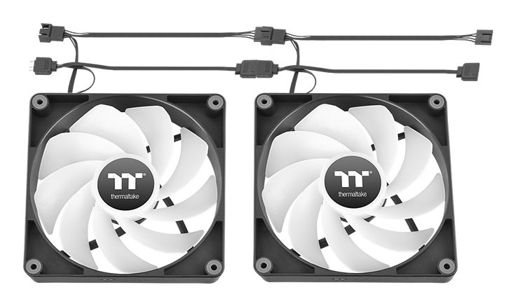 Thermaltake CT120 Reverse ARGB - Ventole di Raffreddamento 120mm con Illuminazione ARGB, 2 Pz, 500-2000 RPM, Nero