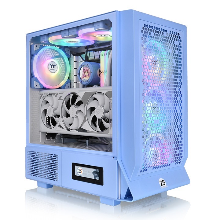 Thermaltake Ceres 330 TG ARGB Midi Tower Blu Chiaro con Vetro Temperato e Ventole da 140 mm