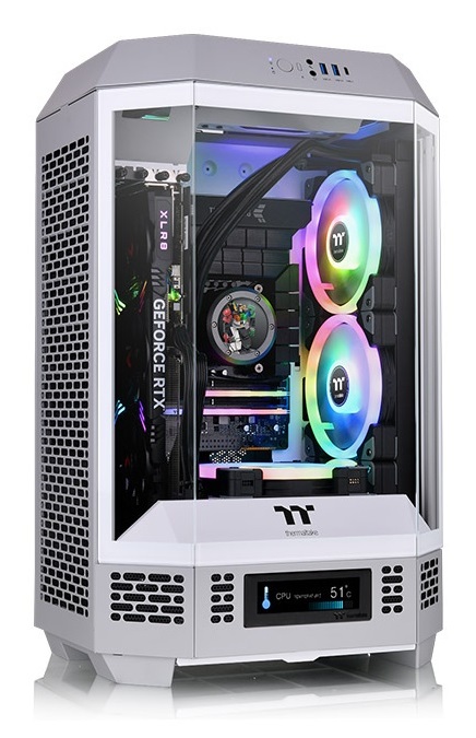 Thermaltake The Tower 300 Limestone Micro Tower Grigio e Bianco con Vetro Temperato, Compatibile Mini-ITX e Micro-ATX