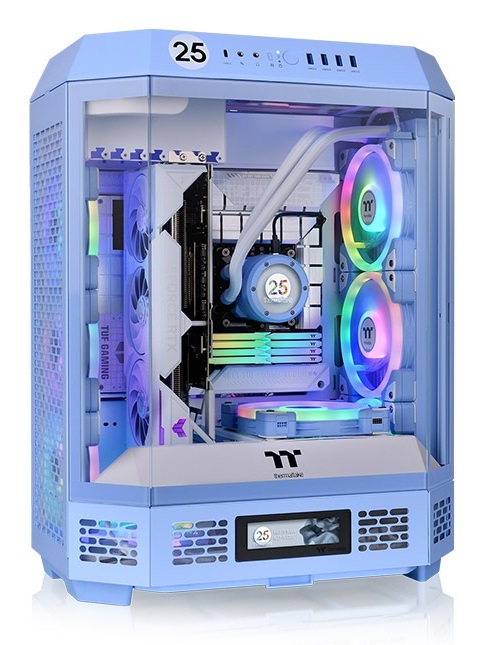 Thermaltake The Tower 600 Hydrangea Blue - Midi Tower Chassis con Design Verticale e Connettori Nascosti