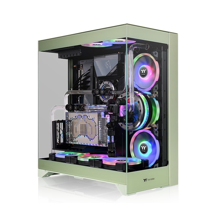 Thermaltake CTE E550 TG Midi Tower Verde Chiaro con 3 Pannelli in Vetro Temperato