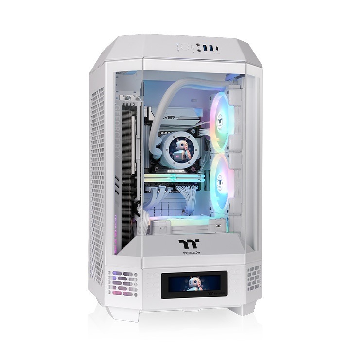 Thermaltake The Tower 250 Snow Mini Tower Bianco - Compatibile Mini ITX, Design Verticale, Vetro Temperato