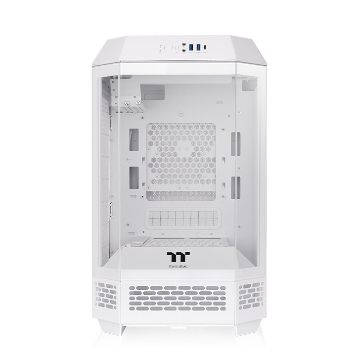 Thermaltake The Tower 250 Snow Mini Tower Bianco - Compatibile Mini ITX, Design Verticale, Vetro Temperato