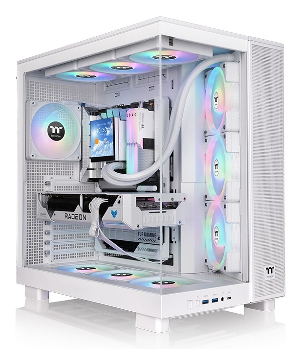 Thermaltake View 380 XL TG ARGB Midi Tower Bianco - Compatibile con Mini ITX, Micro ATX e ATX, Espandibile fino a 10 Ventole