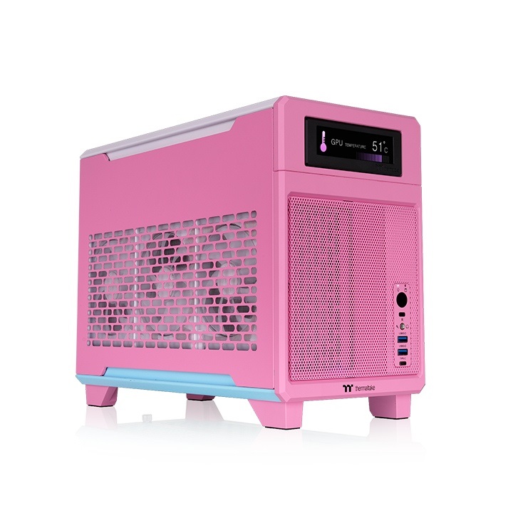 Thermaltake TR100 Mini Tower Bubble Pink - Super Compatto con Supporto Schede Grafiche Fino a 360 mm