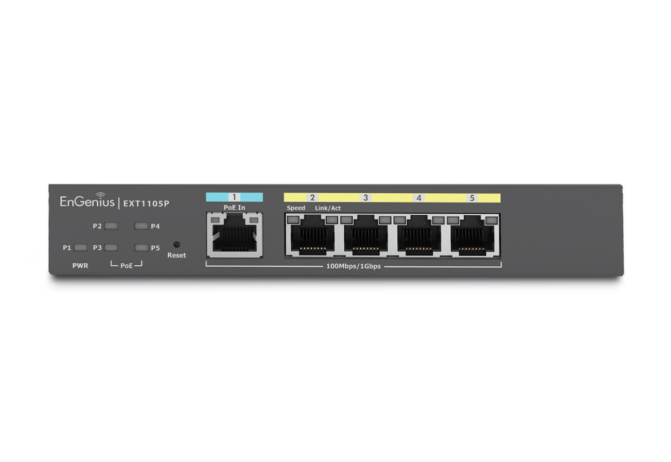 EnGenius EXT1105P Switch di Rete Gestito L2 5 Porte Gigabit Ethernet (10/100/1000) con Supporto Power over Ethernet (PoE) - Nero
