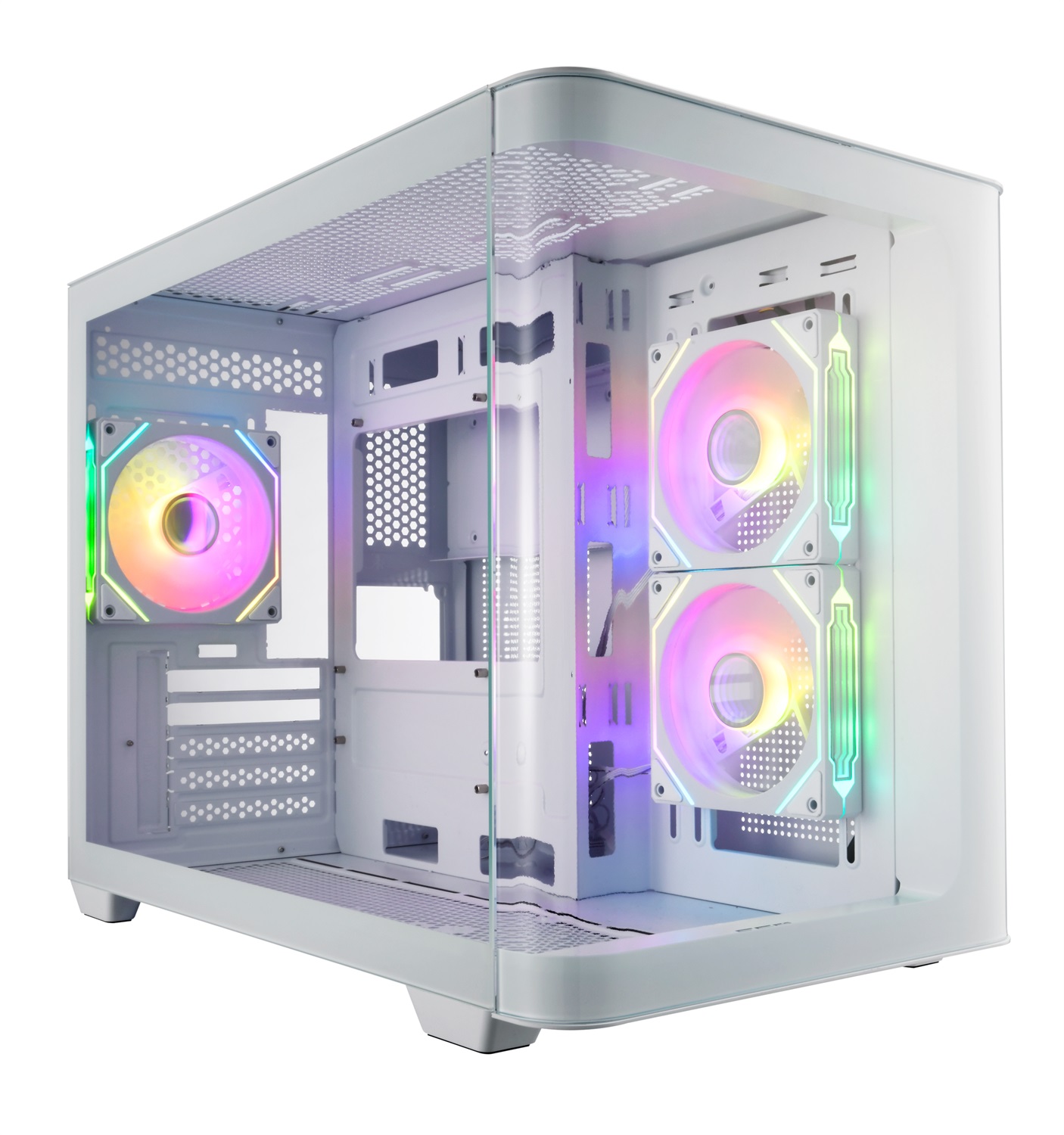 Fortron FSP S380-WA Case Midi-Tower Bianco con Vetro Temperato Curvo e Supporto per Schede Video fino a 445mm