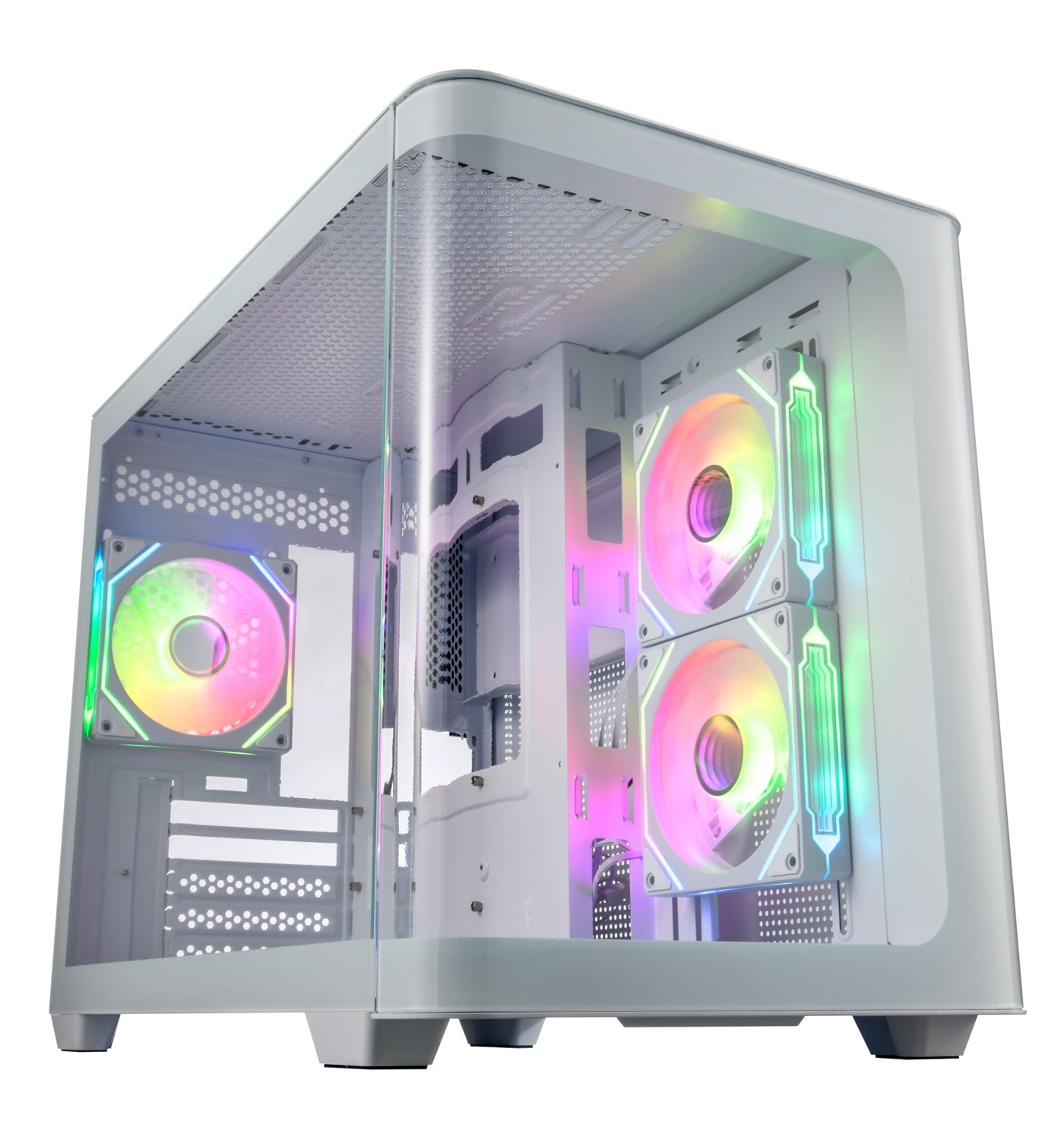 Fortron FSP S380-WA Case Midi-Tower Bianco con Vetro Temperato Curvo e Supporto per Schede Video fino a 445mm