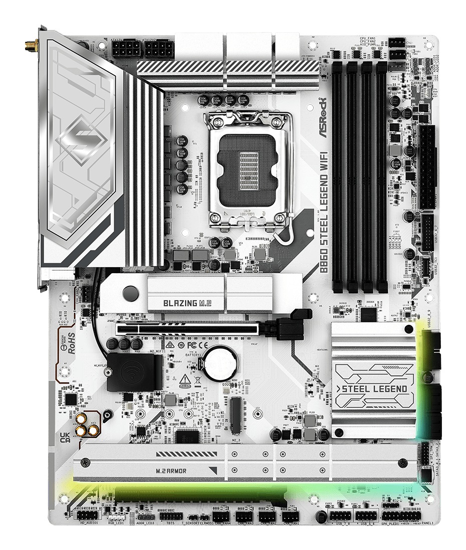 Asrock B860 Steel Legend WiFi - Scheda Madre ATX LGA 1851, DDR5, 256GB, HDMI, DP, Thunderbolt 4, Wi-Fi 6E