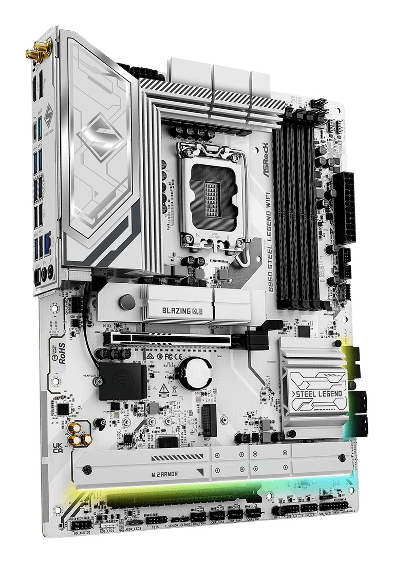 Asrock B860 Steel Legend WiFi - Scheda Madre ATX LGA 1851, DDR5, 256GB, HDMI, DP, Thunderbolt 4, Wi-Fi 6E