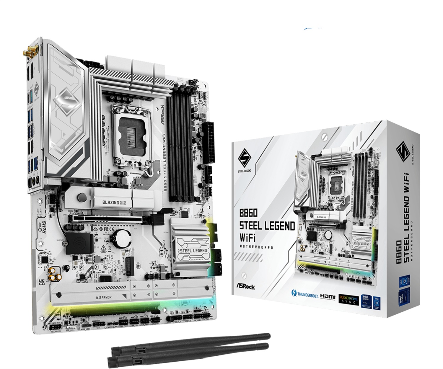 Asrock B860 Steel Legend WiFi - Scheda Madre ATX LGA 1851, DDR5, 256GB, HDMI, DP, Thunderbolt 4, Wi-Fi 6E