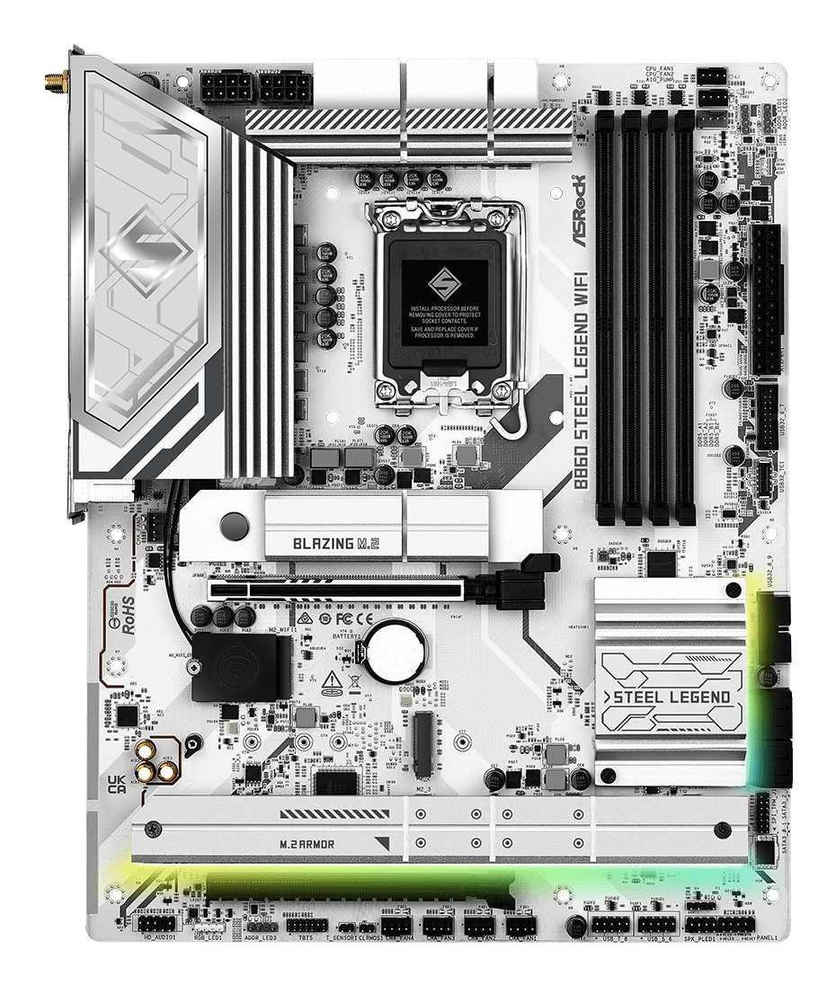 Asrock B860 Steel Legend WiFi - Scheda Madre ATX LGA 1851, DDR5, 256GB, HDMI, DP, Thunderbolt 4, Wi-Fi 6E