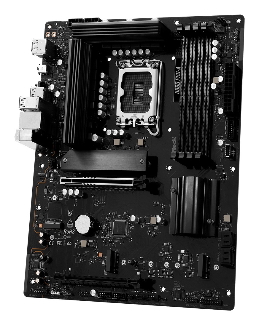 Asrock B860 Pro-A Scheda Madre ATX Intel B860 LGA 1851 (Socket V1) con 4x DDR5, 3x M.2 Sockets e Uscite HDMI/DisplayPort