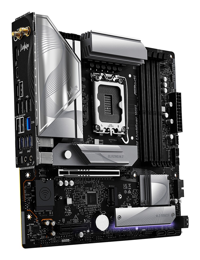 Asrock B860M LiveMixer WiFi Scheda Madre Intel B860 LGA 1851 Micro ATX, DDR5, 256 GB, 4xDIMM, PCIe Gen 5, Wi-Fi 6E