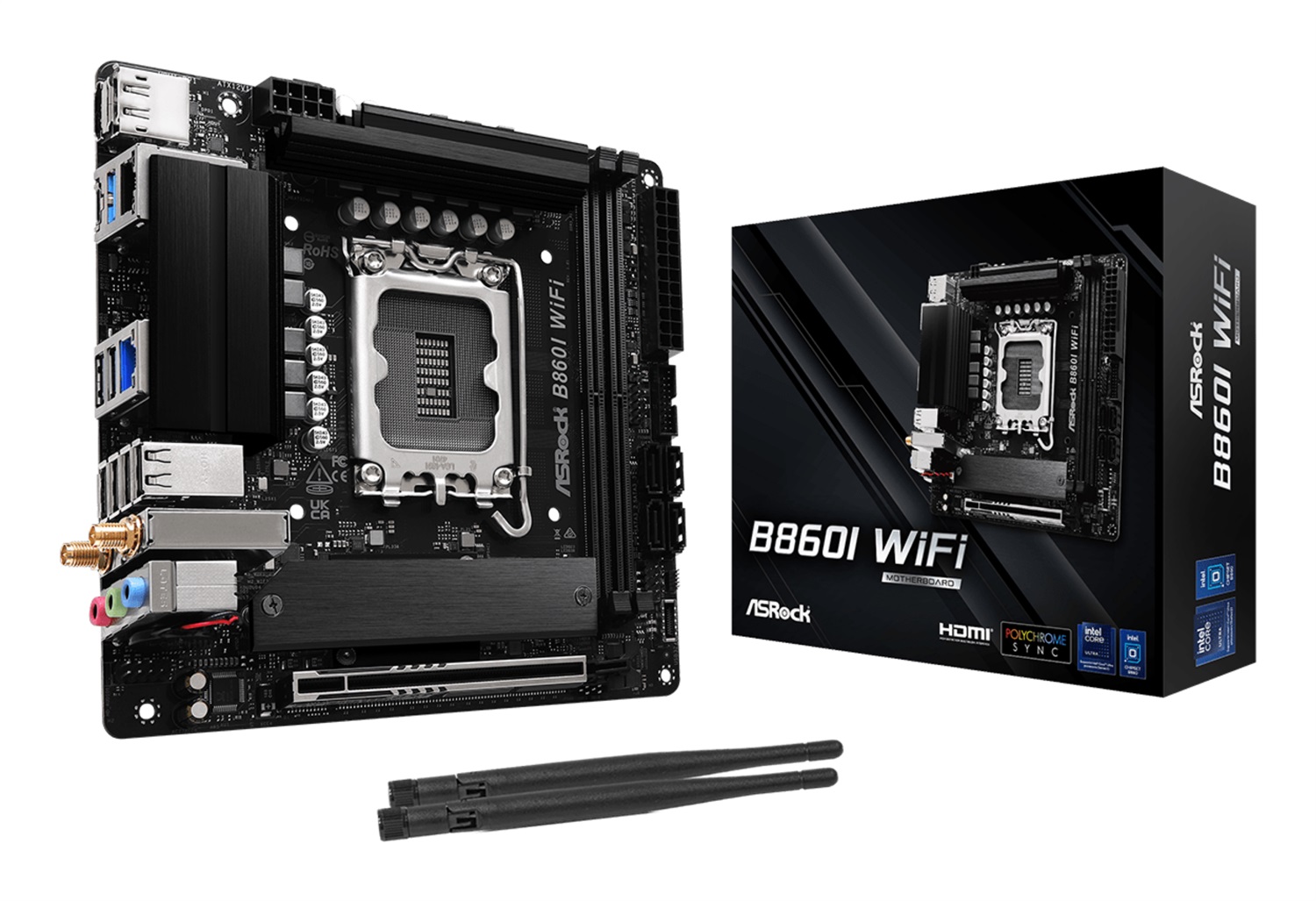 Asrock B860I WiFi Scheda Madre Intel B860 LGA 1851 mini ITX DDR5 con 128 GB di RAM, HDMI e DisplayPort