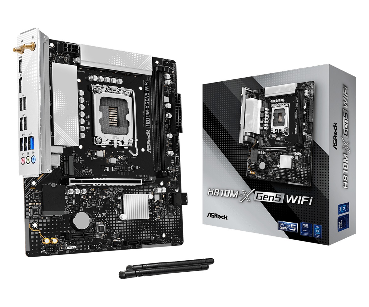 ASRock H810M-X Gen5 WiFi - Scheda Madre Micro ATX LGA1851 con Supporto 2x DDR5