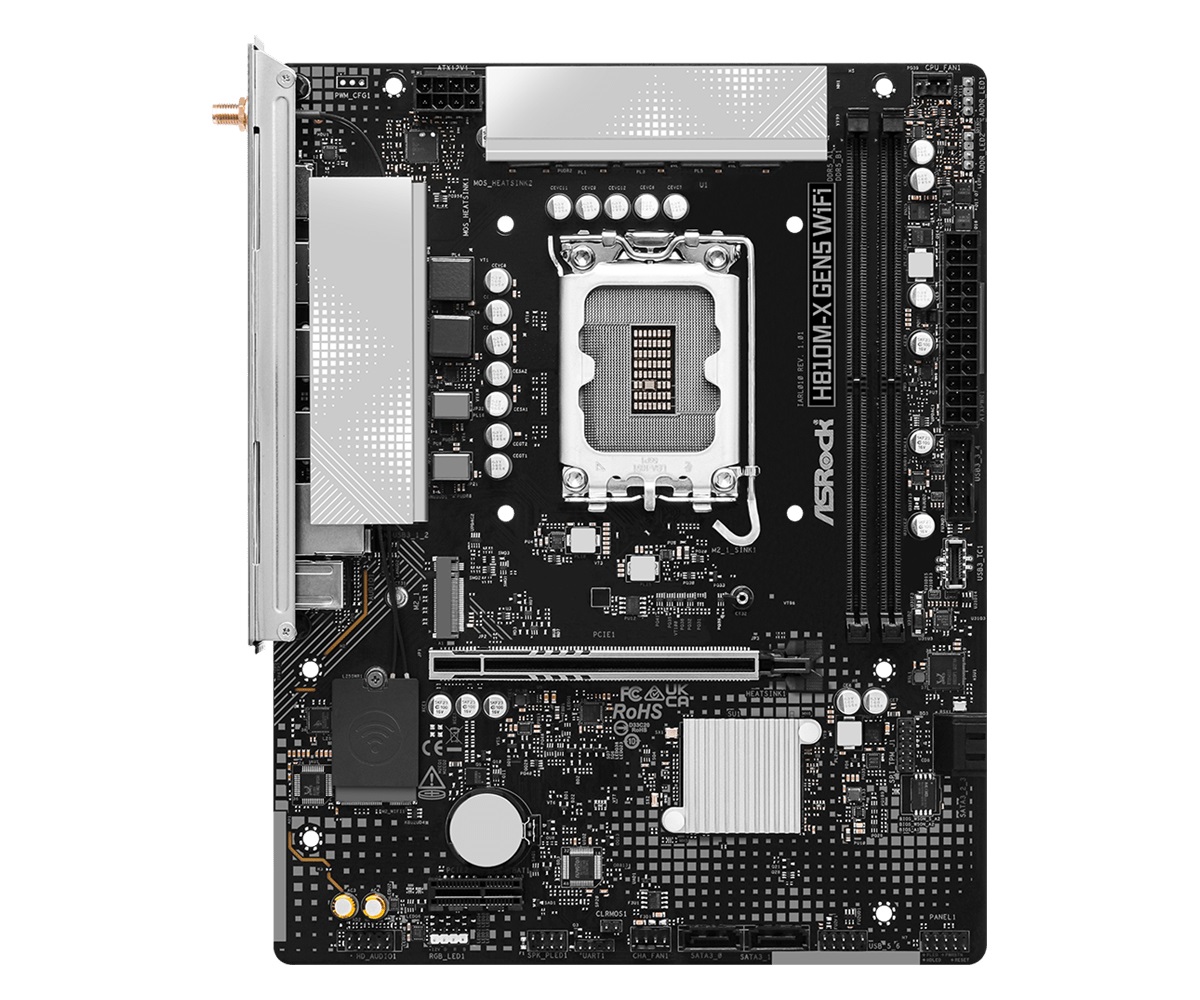 ASRock H810M-X Gen5 WiFi - Scheda Madre Micro ATX LGA1851 con Supporto 2x DDR5