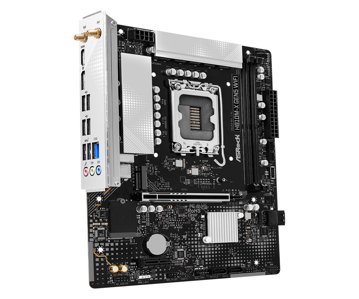ASRock H810M-X Gen5 WiFi - Scheda Madre Micro ATX LGA1851 con Supporto 2x DDR5