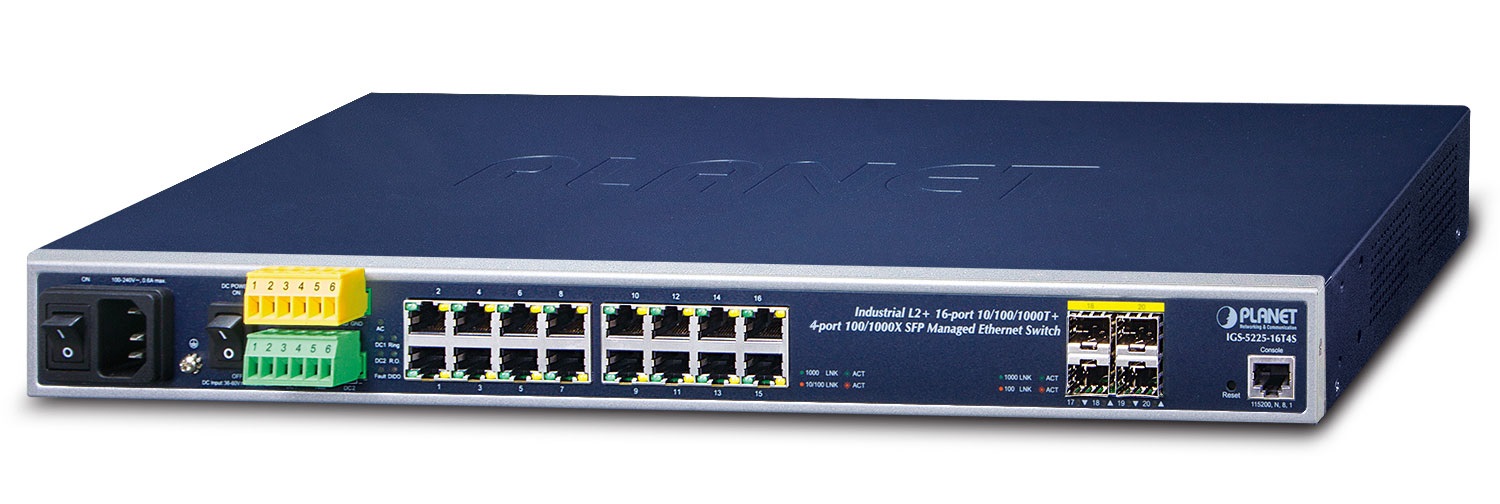 PLANET IGS-5225-16T4S Switch di Rete Gestito L2 con 16 Porte RJ-45 Gigabit Ethernet (10/100/1000) 1U Blu