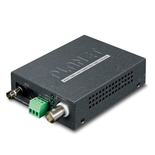 PLANET VF-101G-KIT Convertitore Multimediale di Rete Nero - 1-Channel 4-in-1 Video over Gigabit Fiber, Distanza fino a 20KM