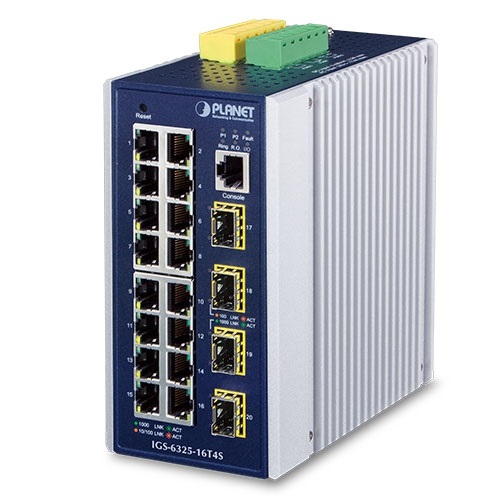 PLANET IGS-6325-16T4S Switch di Rete Gestito L3 con 16 Porte Gigabit Ethernet (10/100/1000) e 4 Porte SFP - Blu, Grigio