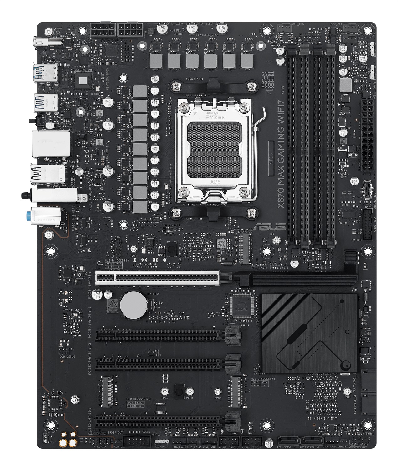 ASUS X870 MAX GAMING WIFI7 Scheda Madre ATX Socket AM5 con WiFi 7, DDR5, PCIe 5.0 e supporto fino a 256 GB di RAM