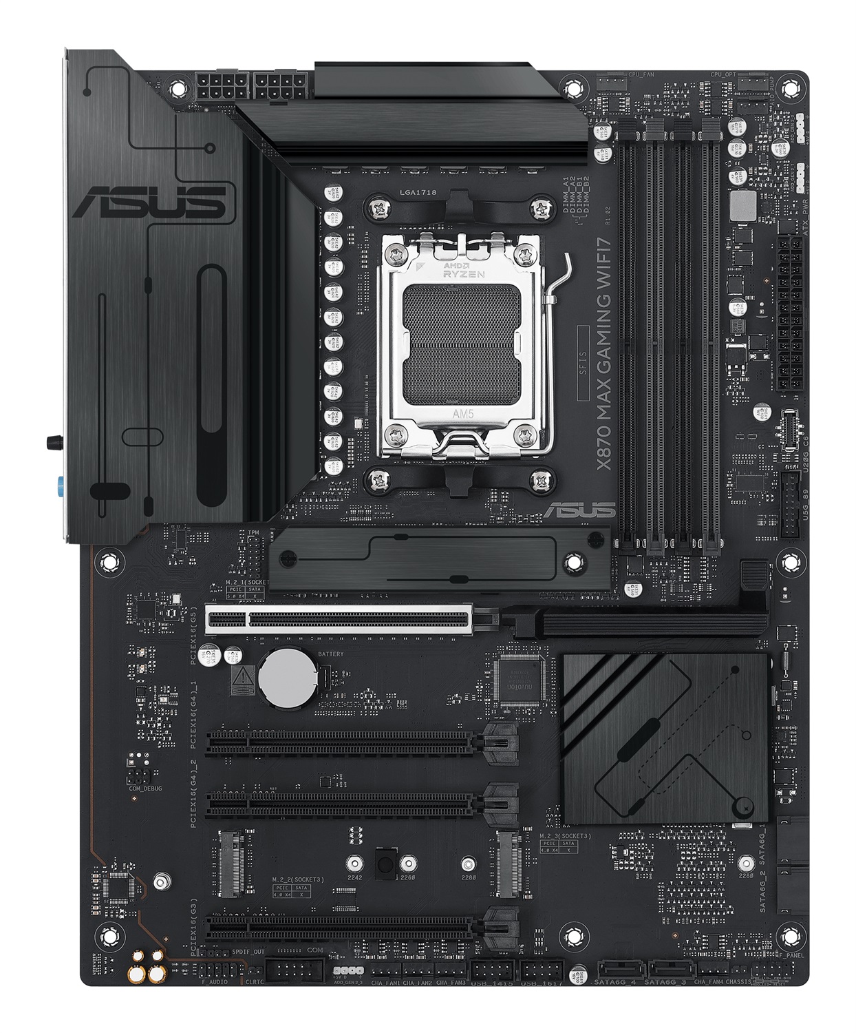 ASUS X870 MAX GAMING WIFI7 Scheda Madre ATX Socket AM5 con WiFi 7, DDR5, PCIe 5.0 e supporto fino a 256 GB di RAM