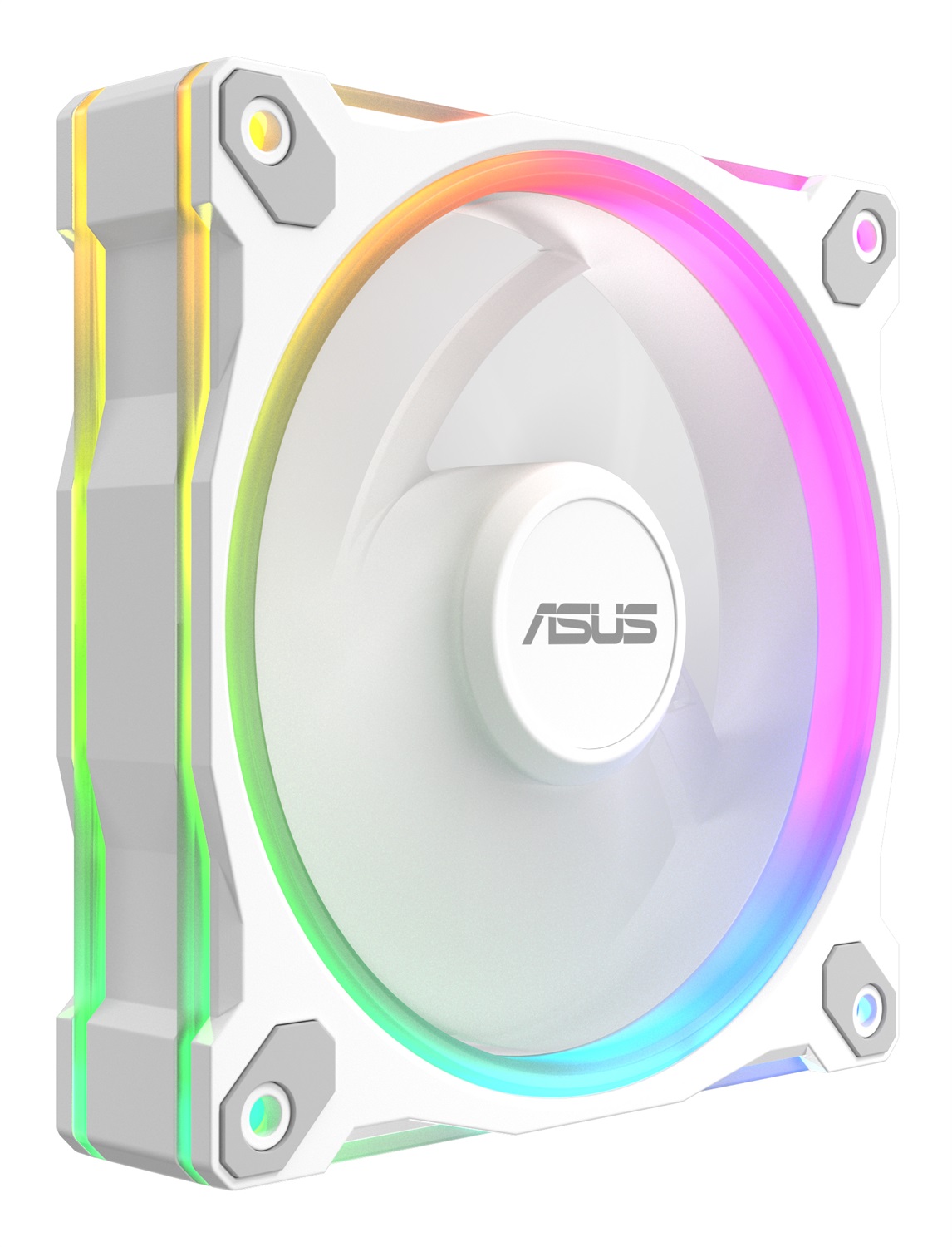 ASUS Prime MR120 ARGB Reverse - Ventola da 120 mm con Illuminazione ARGB, 23 dB di Rumore e Design Bianco