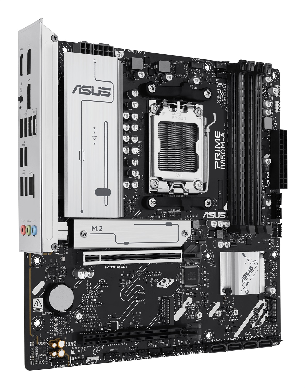 ASUS PRIME B850M-A-CSM Scheda Madre AMD mATX Socket AM5 con DDR5, PCIe 5.0, 3 Slot M.2, Ethernet 2.5Gb, DisplayPort, HDMI e USB-C