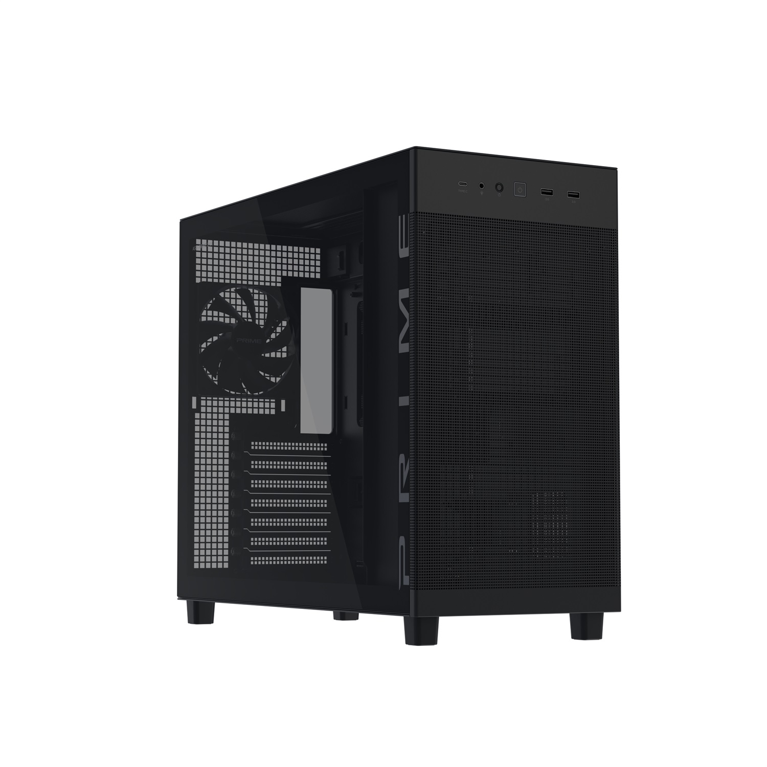ASUS Prime AP303 TG - Case Midi Tower Nero con Vetro Temperato, Compatibile ATX/mATX/Mini-ITX e Supporto GPU fino a 360mm