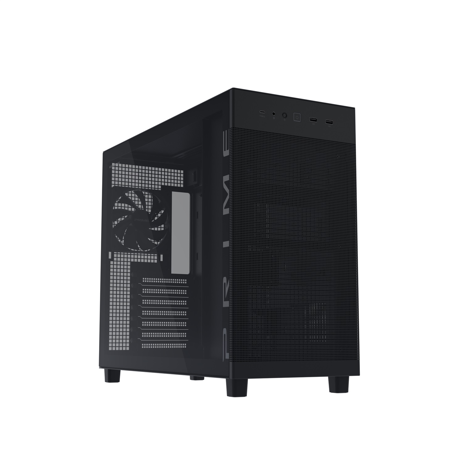 ASUS Prime AP303 TG - Case Midi Tower Nero con Vetro Temperato, Compatibile ATX/mATX/Mini-ITX e Supporto GPU fino a 360mm