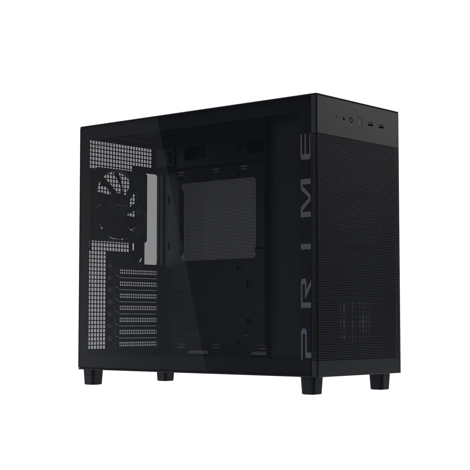 ASUS Prime AP303 TG - Case Midi Tower Nero con Vetro Temperato, Compatibile ATX/mATX/Mini-ITX e Supporto GPU fino a 360mm