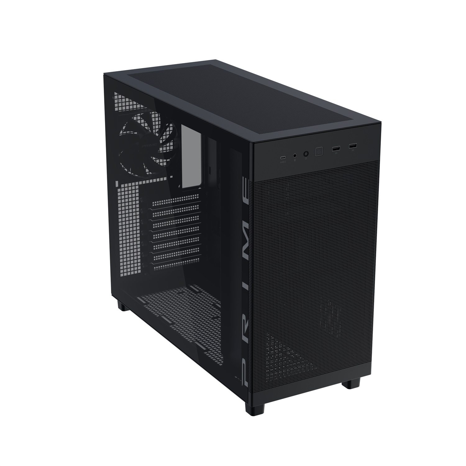 ASUS Prime AP303 TG - Case Midi Tower Nero con Vetro Temperato, Compatibile ATX/mATX/Mini-ITX e Supporto GPU fino a 360mm