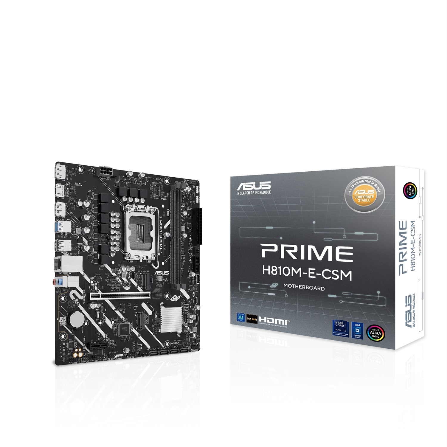 ASUS PRIME H810M-E-CSM Scheda Madre Micro ATX LGA 1851 con Supporto DDR5 e Fino a 128 GB di Memoria