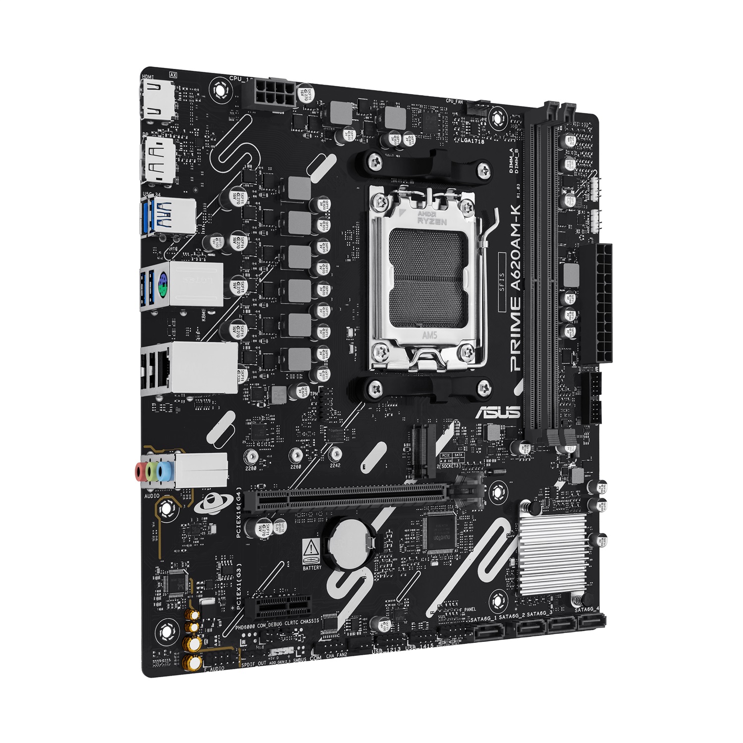 ASUS Prime A620AM-K Scheda Madre Socket AM5 micro ATX per Processori AMD Ryzen 7000/8000/9000