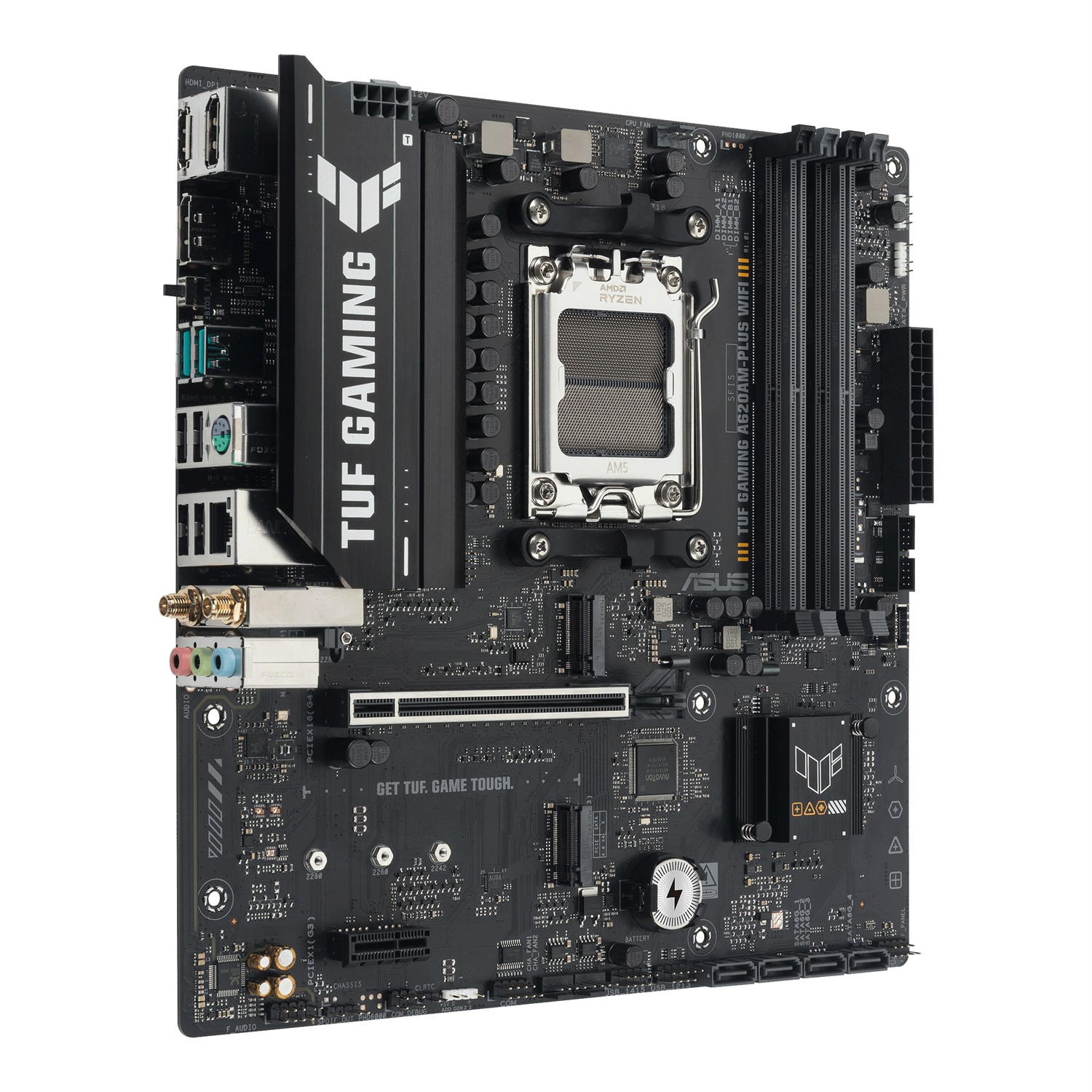 ASUS TUF A620AM-PLUS WIFI - Scheda Madre AM5 per Processori AMD Ryzen 7000, Ottimizzata per il Gaming e con Componenti Resistenti