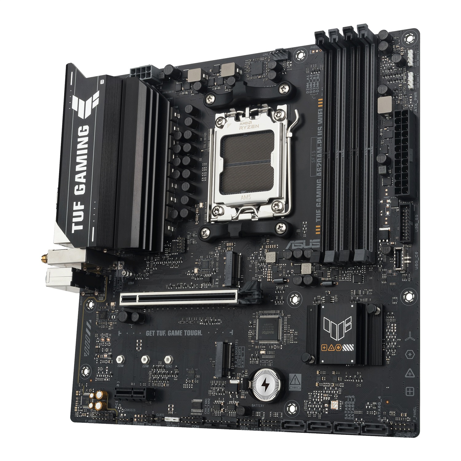 ASUS TUF A620AM-PLUS WIFI - Scheda Madre AM5 per Processori AMD Ryzen 7000, Ottimizzata per il Gaming e con Componenti Resistenti
