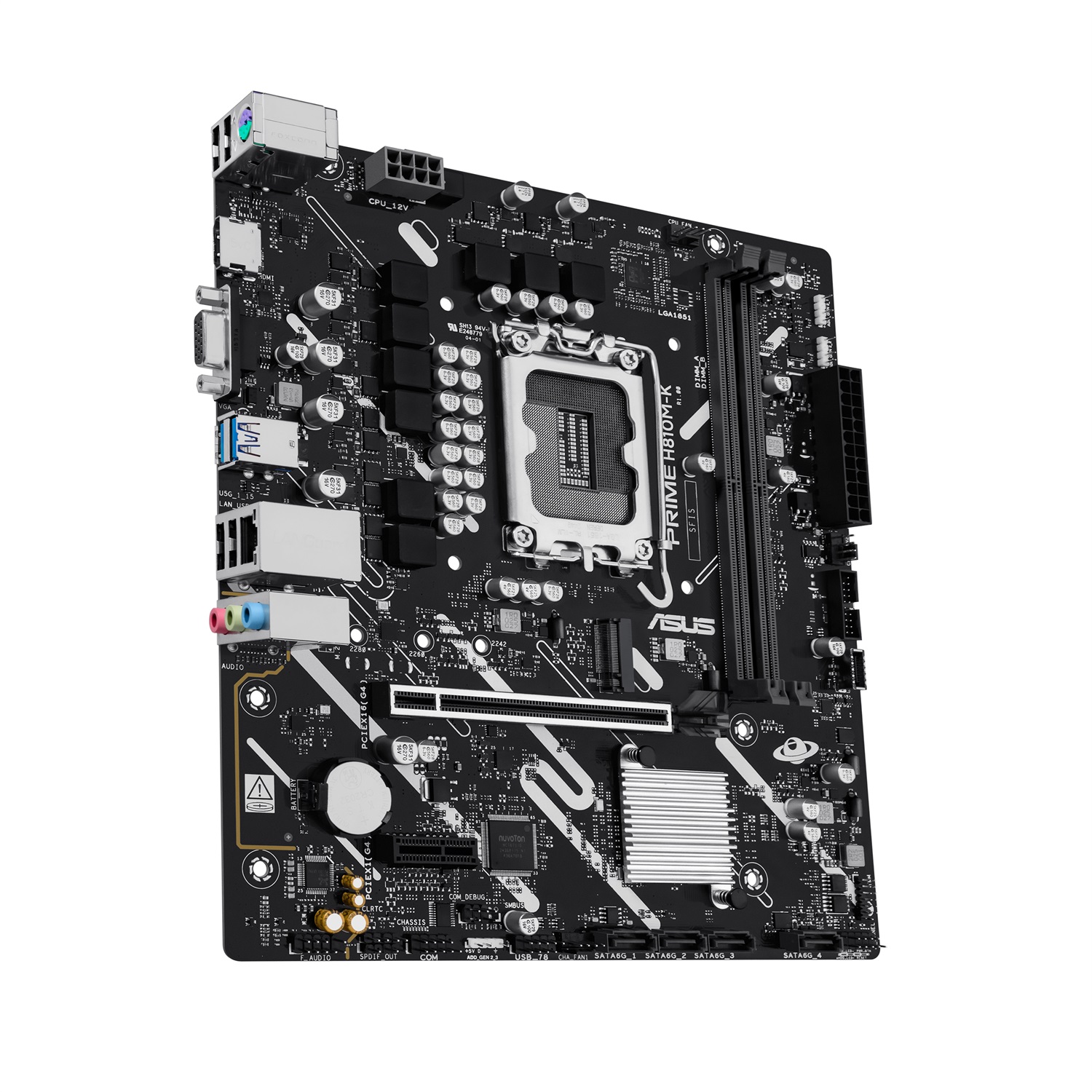 ASUS PRIME H810M-K - Scheda Madre Micro-ATX con DDR5, PCIe 4.0, Slot M.2, Ethernet 1Gb, HDMI, VGA e USB-C