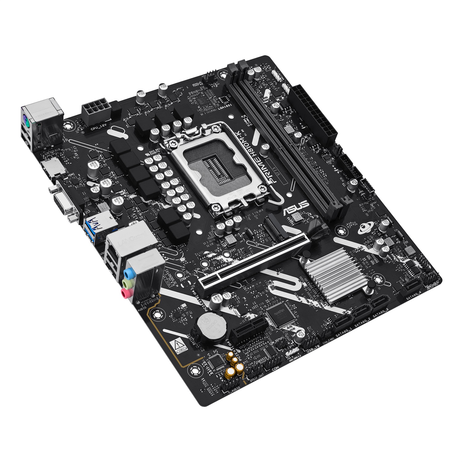 ASUS PRIME H810M-K - Scheda Madre Micro-ATX con DDR5, PCIe 4.0, Slot M.2, Ethernet 1Gb, HDMI, VGA e USB-C